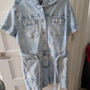 Denim Short Sleeve Romper